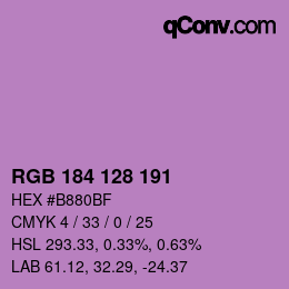 カラーコード: RGB 184 128 191 | qconv.com
