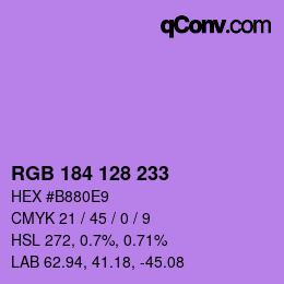 カラーコード: RGB 184 128 233 | qconv.com