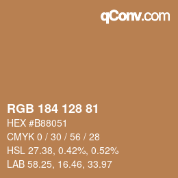 Color code: RGB 184 128 81 | qconv.com