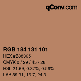 Farbcode: RGB 184 131 101 | qconv.com