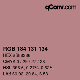 Color code: RGB 184 131 134 | qconv.com