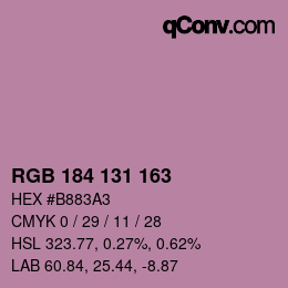 Color code: RGB 184 131 163 | qconv.com