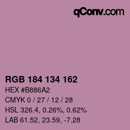 Color code: RGB 184 134 162 | qconv.com