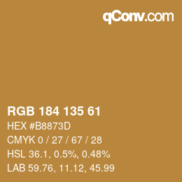 Farbcode: RGB 184 135 61 | qconv.com
