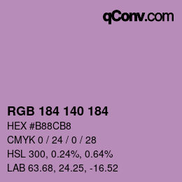 カラーコード: RGB 184 140 184 | qconv.com