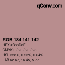 Color code: RGB 184 141 142 | qconv.com