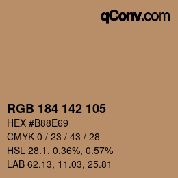 Color code: RGB 184 142 105 | qconv.com