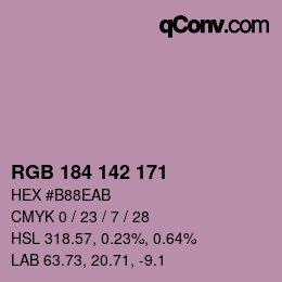 Color code: RGB 184 142 171 | qconv.com