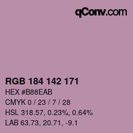 Código de color: RGB 184 142 171 | qconv.com