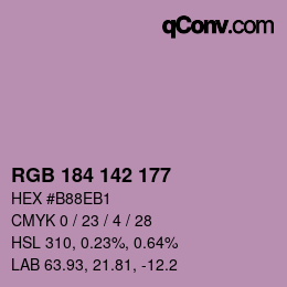 Color code: RGB 184 142 177 | qconv.com