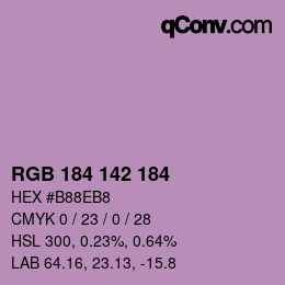 カラーコード: RGB 184 142 184 | qconv.com