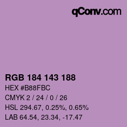 Color code: RGB 184 143 188 | qconv.com