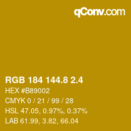 カラーコード: RGB 184 144.8 2.4 | qconv.com