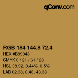 カラーコード: RGB 184 144.8 72.4 | qconv.com