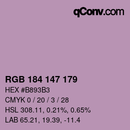 颜色代码: RGB 184 147 179 | qconv.com