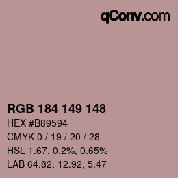 Código de color: RGB 184 149 148 | qconv.com