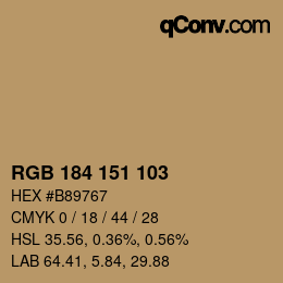 カラーコード: RGB 184 151 103 | qconv.com