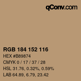 Farbcode: RGB 184 152 116 | qconv.com