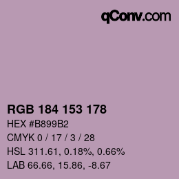 Color code: RGB 184 153 178 | qconv.com