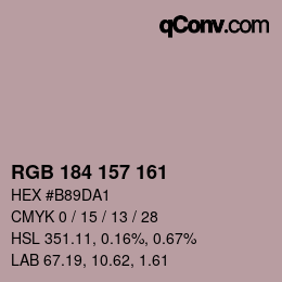 Código de color: RGB 184 157 161 | qconv.com