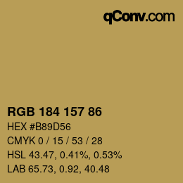 カラーコード: RGB 184 157 86 | qconv.com