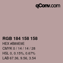 颜色代码: RGB 184 158 158 | qconv.com