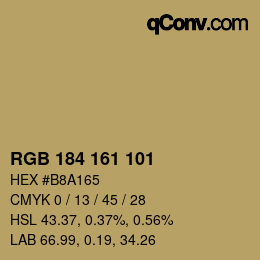 Farbcode: RGB 184 161 101 | qconv.com