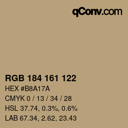 Farbcode: RGB 184 161 122 | qconv.com