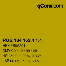 カラーコード: RGB 184 162.4 1.4 | qconv.com