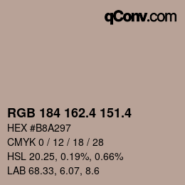 カラーコード: RGB 184 162.4 151.4 | qconv.com