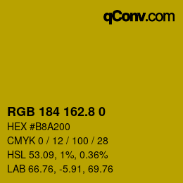カラーコード: RGB 184 162.8 0 | qconv.com