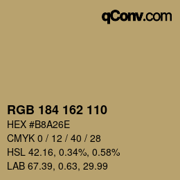 Color code: RGB 184 162 110 | qconv.com