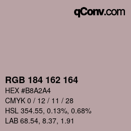 Color code: RGB 184 162 164 | qconv.com