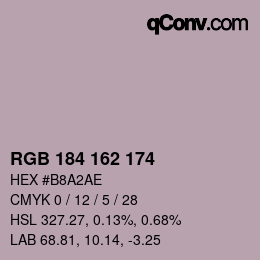 颜色代码: RGB 184 162 174 | qconv.com