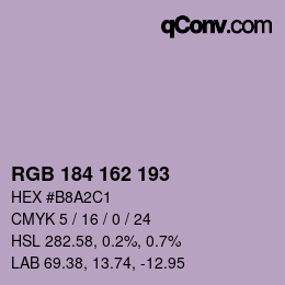 Color code: RGB 184 162 193 | qconv.com