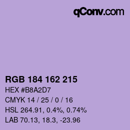 Color code: RGB 184 162 215 | qconv.com