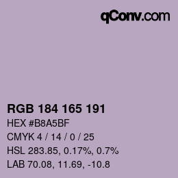 Color code: RGB 184 165 191 | qconv.com