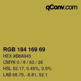 Farbcode: RGB 184 169 69 | qconv.com