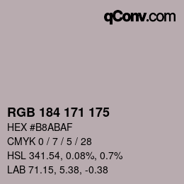 颜色代码: RGB 184 171 175 | qconv.com