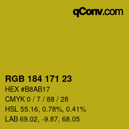 カラーコード: RGB 184 171 23 | qconv.com