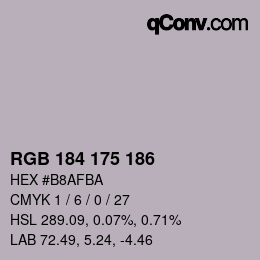 Color code: RGB 184 175 186 | qconv.com