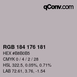 Color code: RGB 184 176 181 | qconv.com