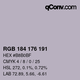 颜色代码: RGB 184 176 191 | qconv.com