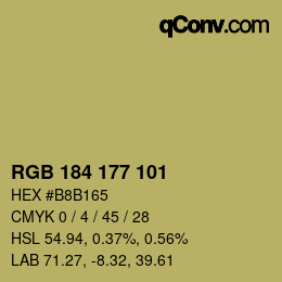 颜色代码: RGB 184 177 101 | qconv.com