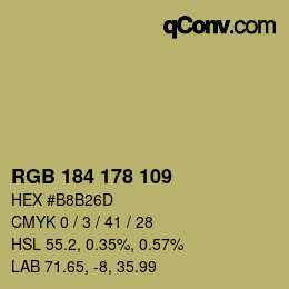 Farbcode: RGB 184 178 109 | qconv.com