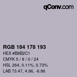 カラーコード: RGB 184 178 193 | qconv.com