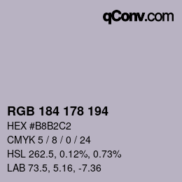 Código de color: RGB 184 178 194 | qconv.com