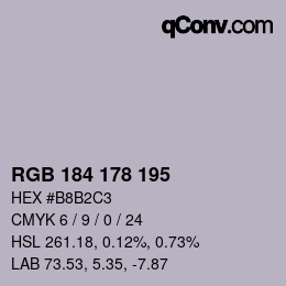 Código de color: RGB 184 178 195 | qconv.com