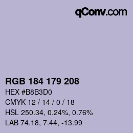 Farbcode: RGB 184 179 208 | qconv.com