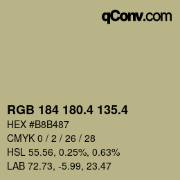 カラーコード: RGB 184 180.4 135.4 | qconv.com